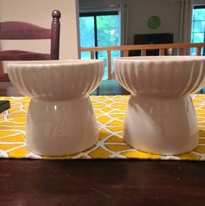 Set of Heavy Ceramic Cat Food and Water Bowls